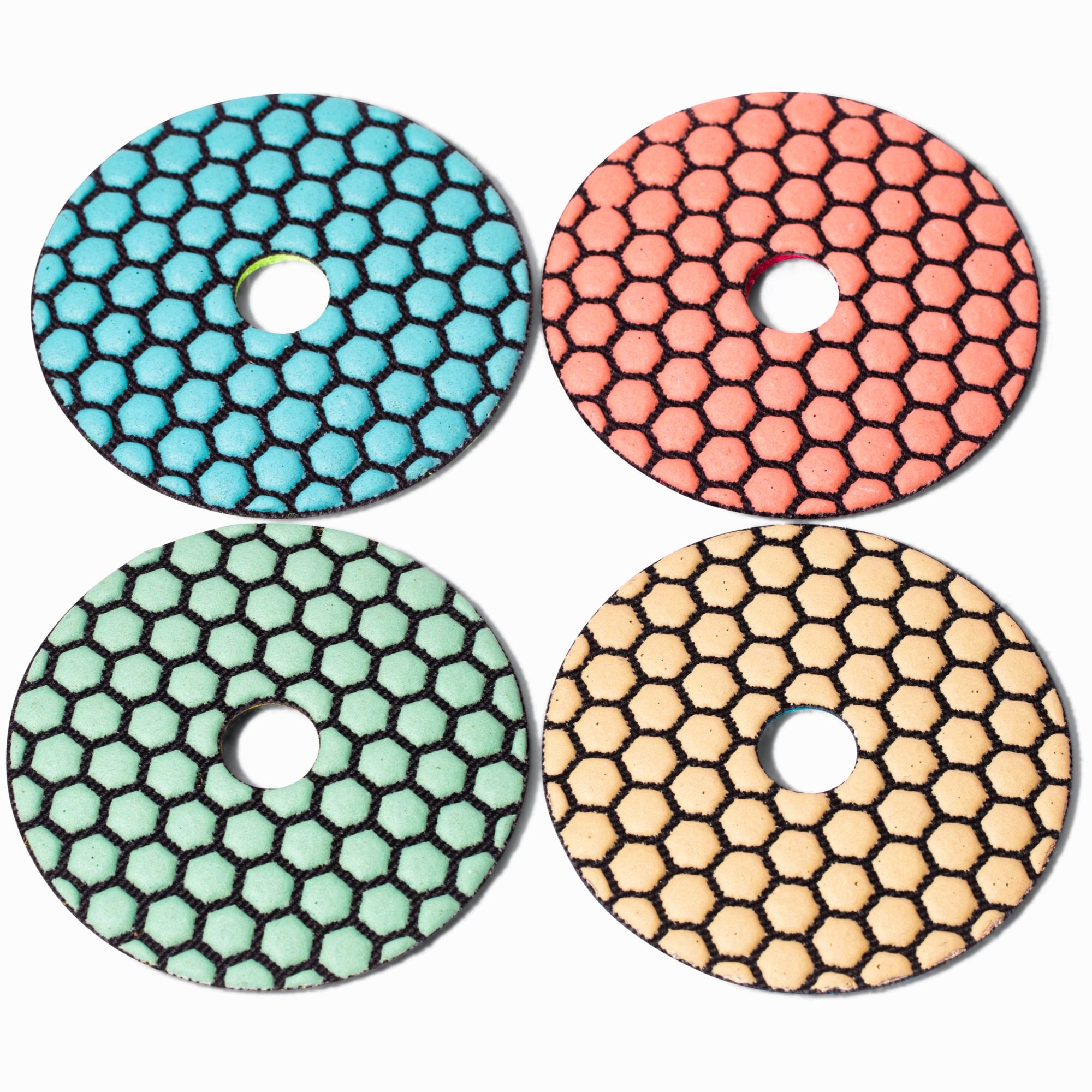 Calidad 4" Honeycomb Polishing Combo (grits 50-100-200-400) - Calidad Tools