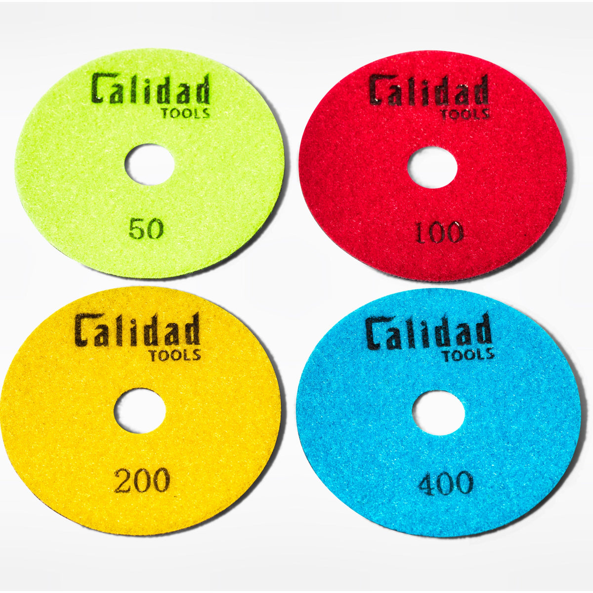 Calidad 4&quot; Honeycomb Polishing Combo (grits 50-100-200-400) - Calidad Tools