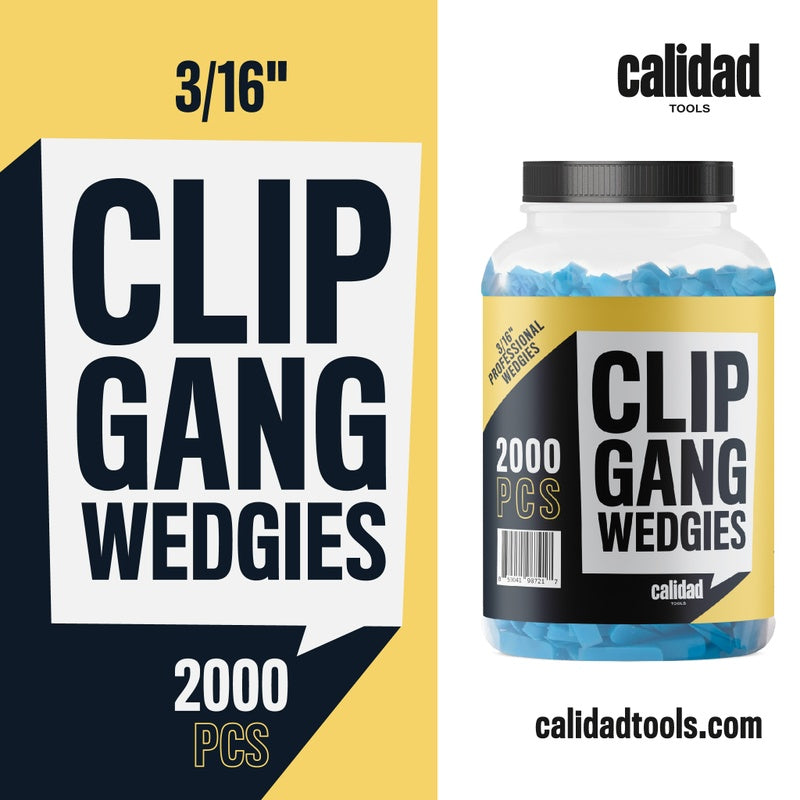 Clip Gang 3/16&quot; (5mm) Wedgies: Jar of 2000 - Calidad Tools