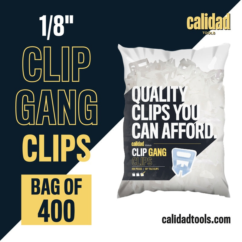 Clip Gang Tile Leveling System: Clips 1/8" (400 clips) - Calidad Tools